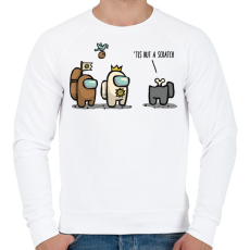 PRINTFASHION Among us Gyalog galopp - csak egy karcolás - Férfi pulóver - Fehér