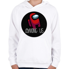 PRINTFASHION Among us - Gyerek kapucnis pulóver - Fehér gyerek pulóver, kardigán