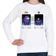 PRINTFASHION Among us - how it started - Női pulóver - Fehér