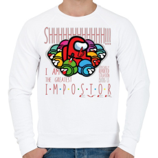PRINTFASHION Among us - I am the greatest impostor - Férfi pulóver - Fehér