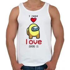 PRINTFASHION Among us - I need love - Férfi atléta - Fehér atléta, trikó