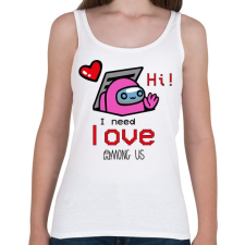 PRINTFASHION Among us - I need love - Női atléta - Fehér női trikó