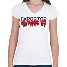 PRINTFASHION Among us - impostor among us 2 - Női V-nyakú póló - Fehér női póló