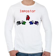 PRINTFASHION Among us: Impostor - Férfi hosszú ujjú póló - Fehér férfi póló