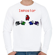 PRINTFASHION Among us: Impostor - Férfi pulóver - Fehér férfi pulóver, kardigán