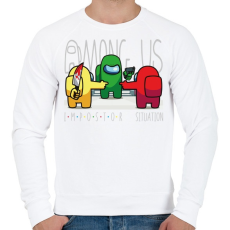 PRINTFASHION Among us - impostor situation - Férfi pulóver - Fehér