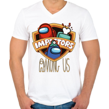 PRINTFASHION Among us - impostors among us - Férfi V-nyakú póló - Fehér férfi póló
