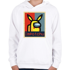PRINTFASHION Among us Impotchu - Gyerek kapucnis pulóver - Fehér
