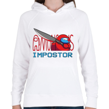 PRINTFASHION Among us IMPSTOR - Női kapucnis pulóver - Fehér női pulóver, kardigán