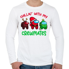 PRINTFASHION Among Us - Karácsony - Férfi hosszú ujjú póló - Fehér férfi póló