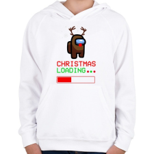 PRINTFASHION Among Us Karácsony - Gyerek kapucnis pulóver - Fehér gyerek pulóver, kardigán