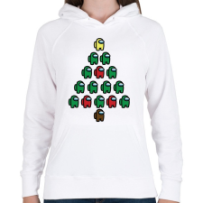 PRINTFASHION Among us - Karácsonyfa - Női kapucnis pulóver - Fehér női pulóver, kardigán