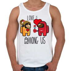 PRINTFASHION Among us - LOVE is Among us - Férfi atléta - Fehér