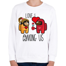 PRINTFASHION Among us - LOVE is Among us - Gyerek pulóver - Fehér