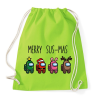 PRINTFASHION Among us merry sus-mas - Sportzsák, Tornazsák - Limezöld