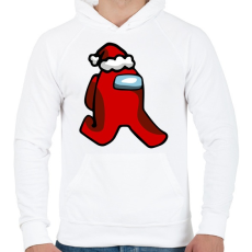 PRINTFASHION Among us - Mikulás - Férfi kapucnis pulóver - Fehér