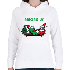 PRINTFASHION Among us mikulások - Női kapucnis pulóver - Fehér női pulóver, kardigán