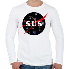 PRINTFASHION Among Us - NASA - Férfi hosszú ujjú póló - Fehér férfi póló