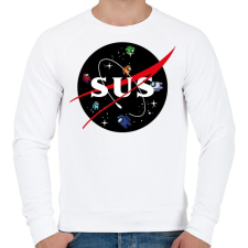 PRINTFASHION Among Us - NASA - Férfi pulóver - Fehér férfi pulóver, kardigán