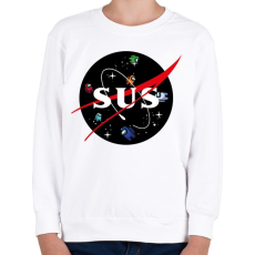 PRINTFASHION Among Us - NASA - Gyerek pulóver - Fehér