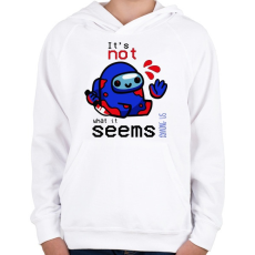 PRINTFASHION Among us - nem az aminek látszik - Gyerek kapucnis pulóver - Fehér
