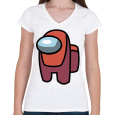 PRINTFASHION among us - Női V-nyakú póló - Fehér