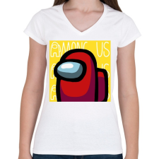 PRINTFASHION Among us - Női V-nyakú póló - Fehér női póló