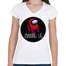 PRINTFASHION Among us - Női V-nyakú póló - Fehér