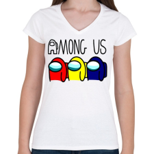 PRINTFASHION Among us  - Női V-nyakú póló - Fehér női póló