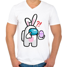 PRINTFASHION Among Us Nyuszi - Férfi V-nyakú póló - Fehér férfi póló