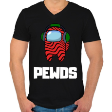 PRINTFASHION Among us PEWDS - Férfi V-nyakú póló - Fekete