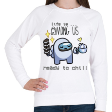 PRINTFASHION Among us - ready to chill - Női pulóver - Fehér