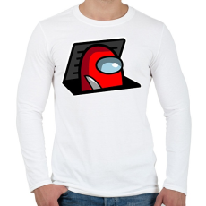 PRINTFASHION among us: red impostor - Férfi hosszú ujjú póló - Fehér