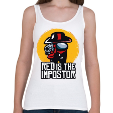 PRINTFASHION Among us Red is the impostor - Női atléta - Fehér női trikó