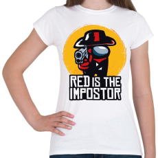 PRINTFASHION Among us Red is the impostor - Női póló - Fehér