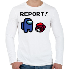 PRINTFASHION Among Us - Report! - Férfi hosszú ujjú póló - Fehér férfi póló