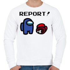 PRINTFASHION Among Us - Report! - Férfi pulóver - Fehér férfi pulóver, kardigán