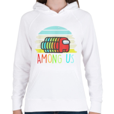 PRINTFASHION Among Us Retro - Női kapucnis pulóver - Fehér