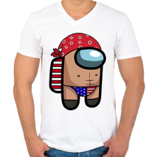 PRINTFASHION Among us: Ricardo - Férfi V-nyakú póló - Fehér férfi póló