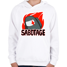 PRINTFASHION Among us - sabotage - Gyerek kapucnis pulóver - Fehér