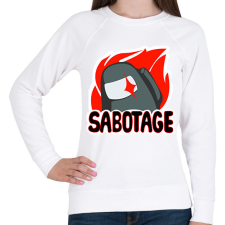 PRINTFASHION Among us - sabotage - Női pulóver - Fehér női pulóver, kardigán