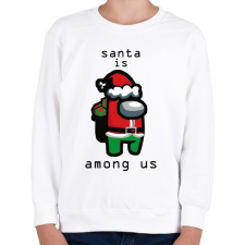 PRINTFASHION Among us - Santa is - Gyerek pulóver - Fehér gyerek pulóver, kardigán