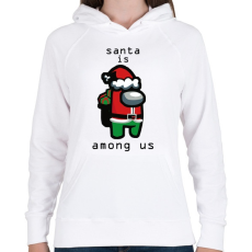 PRINTFASHION Among us - Santa is - Női kapucnis pulóver - Fehér