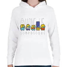 PRINTFASHION Among us - simpostors - Női kapucnis pulóver - Fehér női pulóver, kardigán