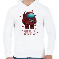 PRINTFASHION Among us spaceman - űrhajós - Férfi kapucnis pulóver - Fehér férfi pulóver, kardigán