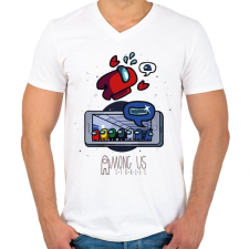 PRINTFASHION Among us stories - Férfi V-nyakú póló - Fehér férfi póló