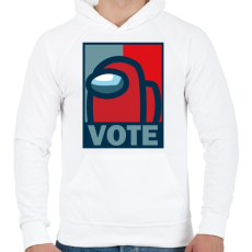 PRINTFASHION Among us - Szavazás - Férfi kapucnis pulóver - Fehér
