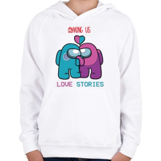 PRINTFASHION Among us szerelem - Love stories - Gyerek kapucnis pulóver - Fehér