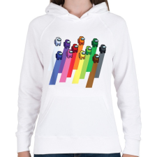 PRINTFASHION Among Us - Színes minta - Női kapucnis pulóver - Fehér női pulóver, kardigán