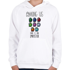 PRINTFASHION Among us there is one impostor - Gyerek kapucnis pulóver - Fehér gyerek pulóver, kardigán